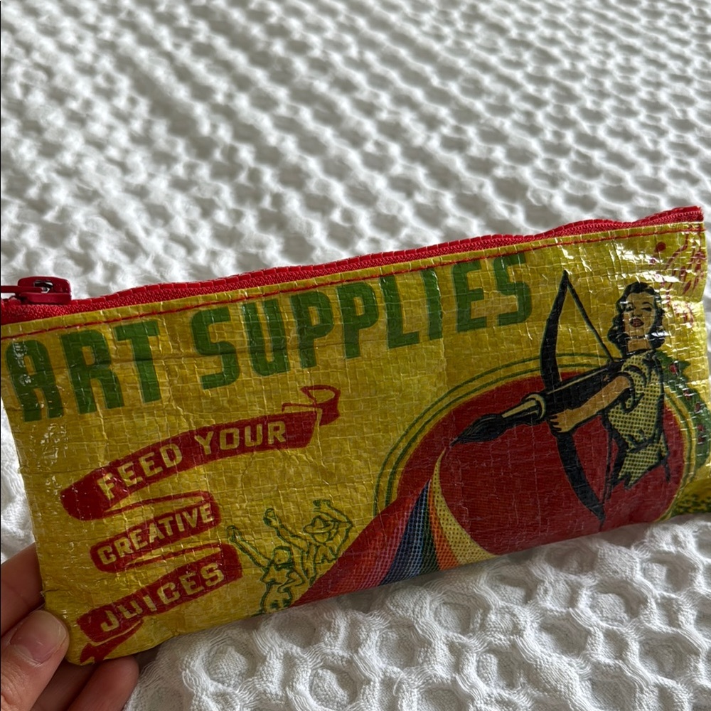 Retro Art Supplies Pouch - Yellow and Red
